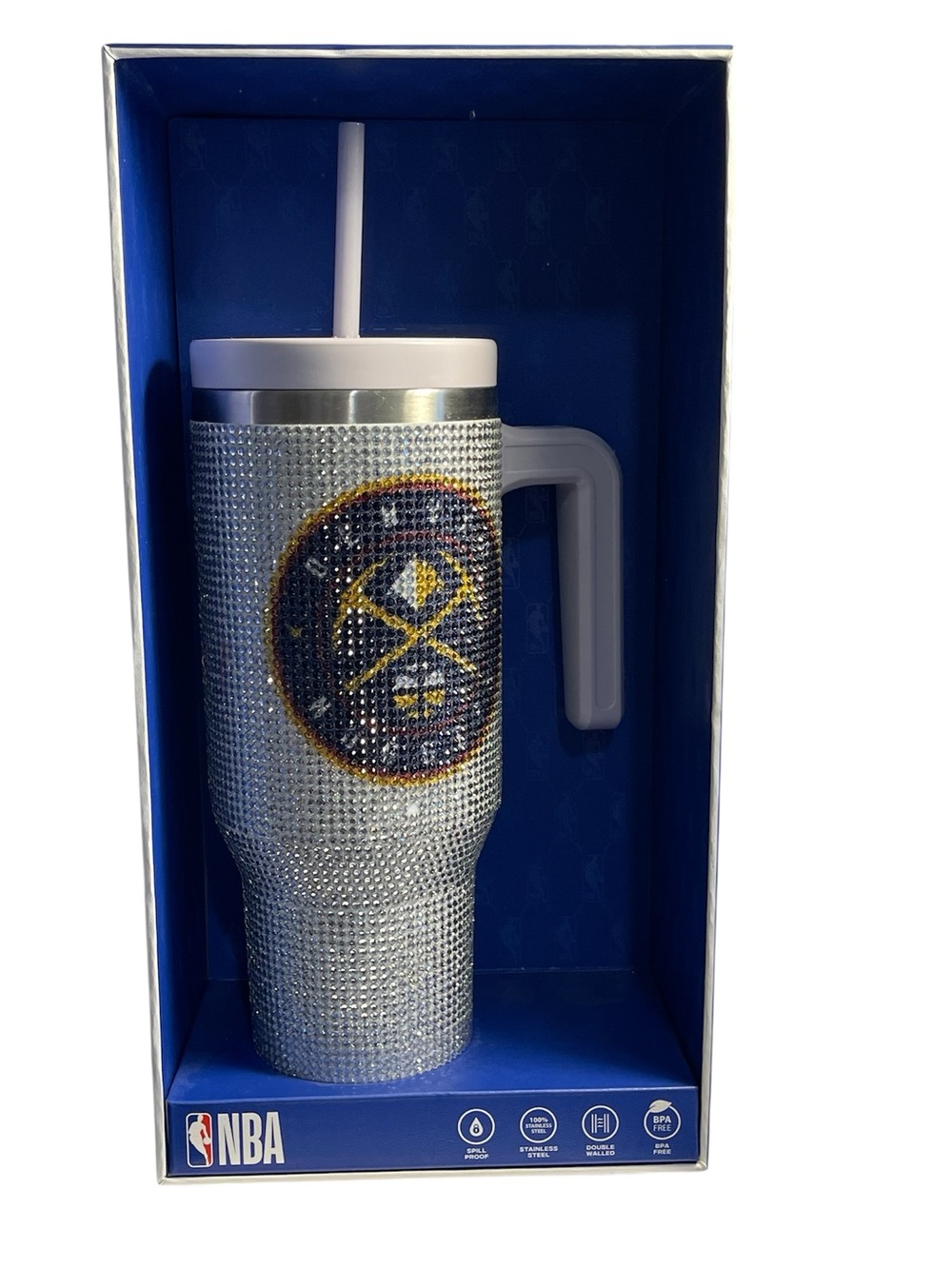 Hydrapeak Denver Nuggets 40oz Bling Voyager Tumbler - NIB **